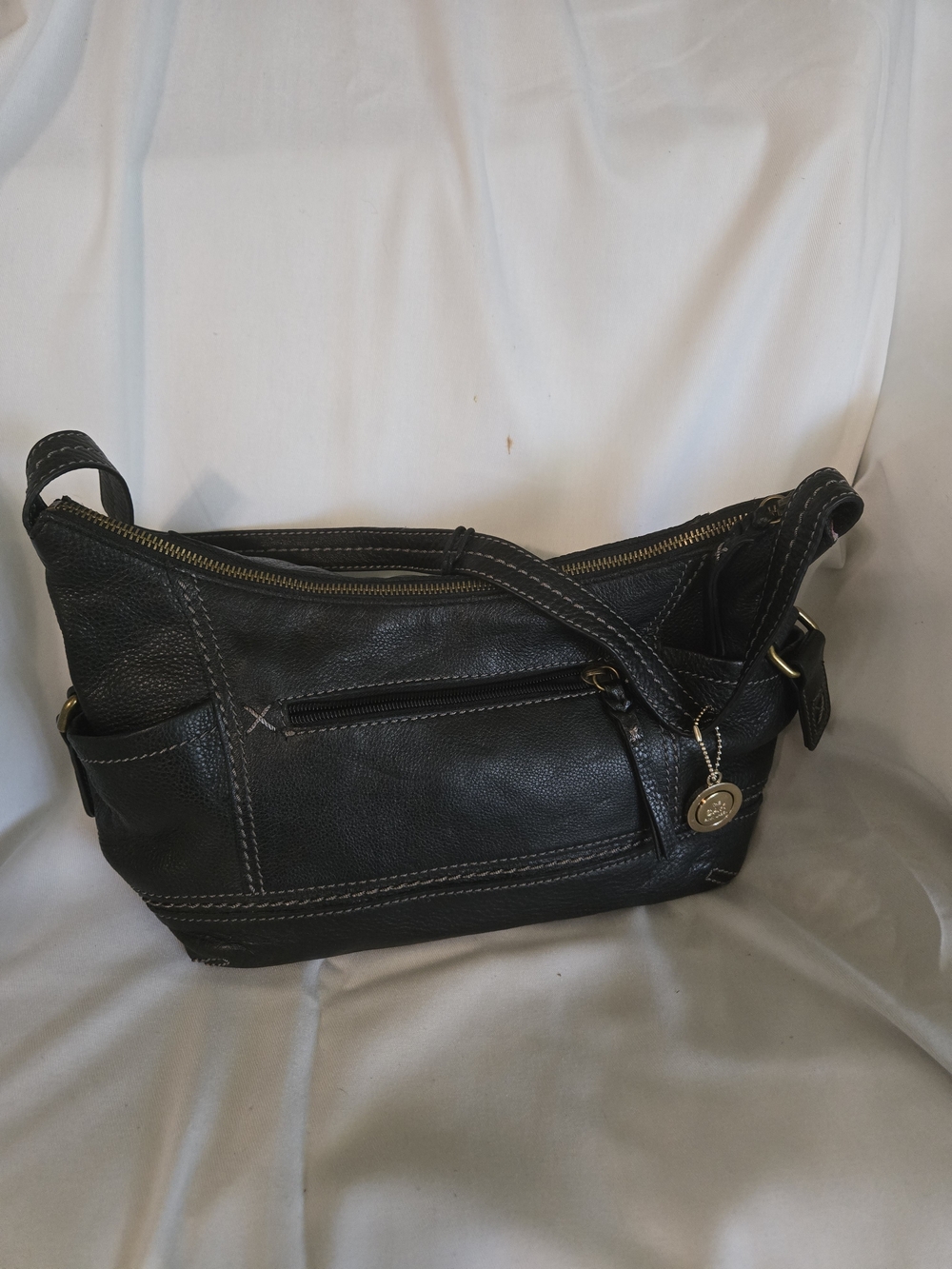 the Sak Black Pebbled Leather Shoulder Bag